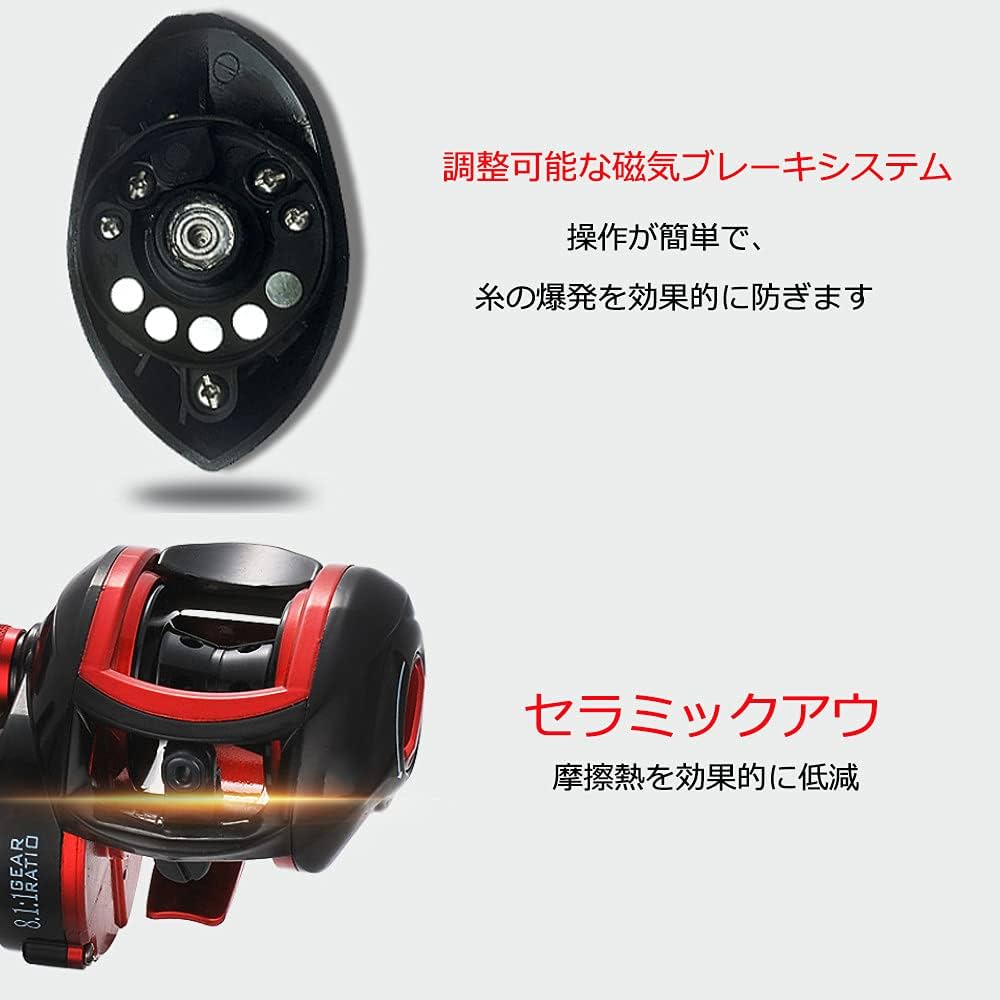 Amazon | Zideベイトリール 釣りリール 8.1:1 ハイギア 18+1BB